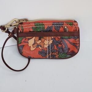 Sakroots Wallet Clutch Wristlet Rust Colorful Pattern Key Chain